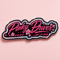 Pinky Driver glitter die cut sticker logo