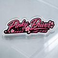 Pinky Driver clear die cut sticker logo
