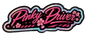 Pinky Driver logo holographic sticker with dimensions in high resolution