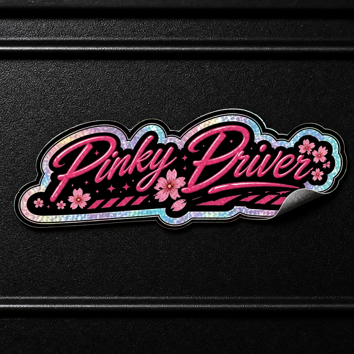 Pinky Driver high tack die cut sticker logo
