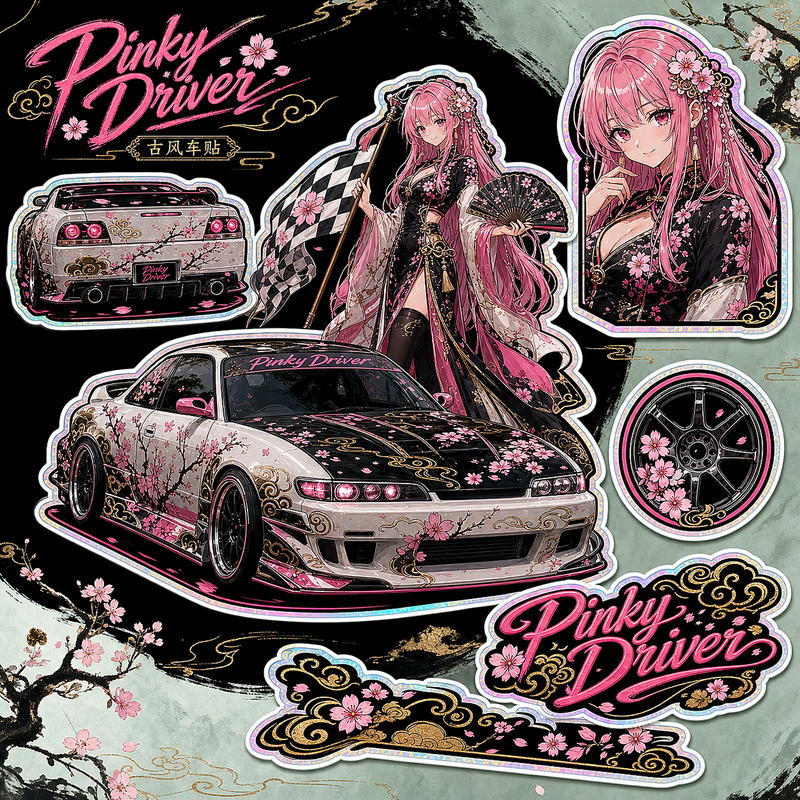 Pinky Driver Ancient Jade Drift Coupe Sticker Set product view 1