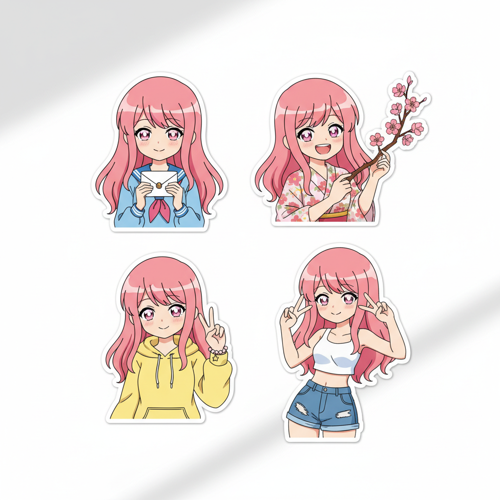 Anime Girl Sticker Set - Series 9