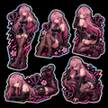 Pinky Driver Midnight Heartbreaker Pose Sticker Set complete five-pose sticker sheet