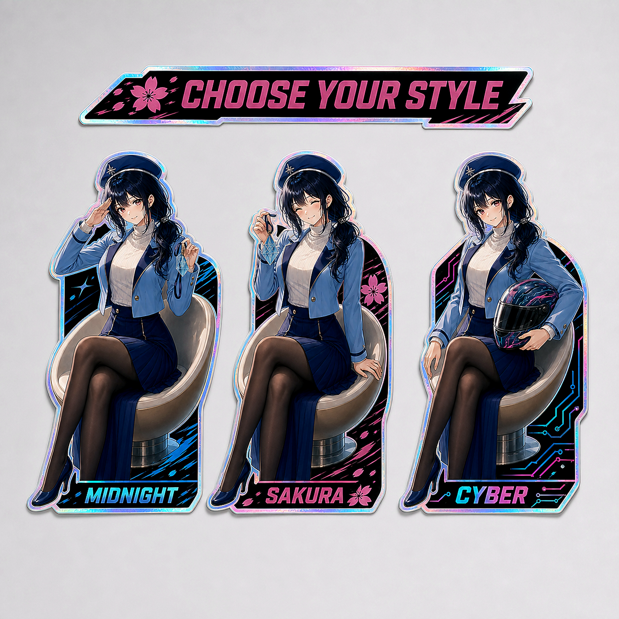 Pinky Driver Midnight Navy Holographic Decal Set product view 5