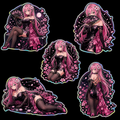 Pinky Driver Moonlit Sakura Couture Sticker Set complete five-pose sticker sheet