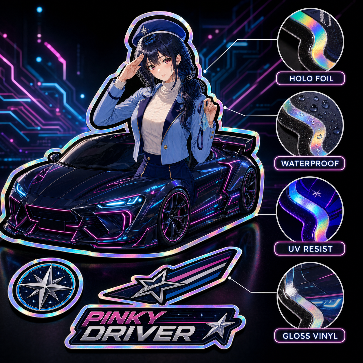 Pinky Driver Neon Circuit Style Pack product view 3