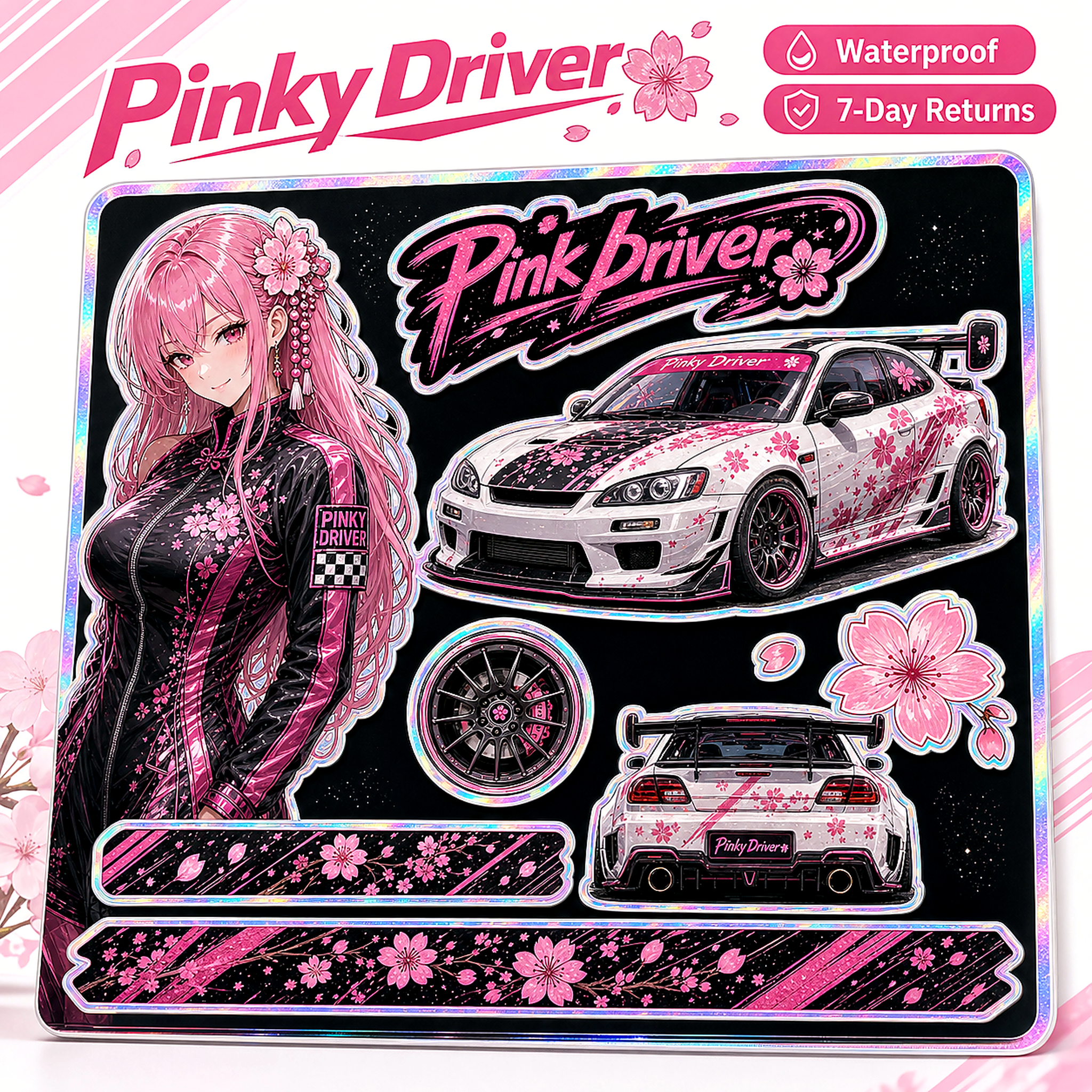Pinky Driver Clean White Studio sticker set hero