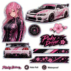 Pinky Driver Clean White Studio sticker set flat lay