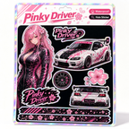 Pinky Driver Clean White Studio sticker set feature detail