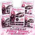 Pinky Driver Clean White Studio sticker set bundle view