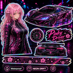 Pinky Driver Cyber Neon sticker set hero