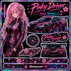 Pinky Driver Neon Street sticker set hero