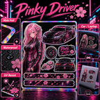 Pinky Driver Neon Street sticker set feature detail