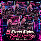 Pinky Driver Neon Street sticker set bundle view