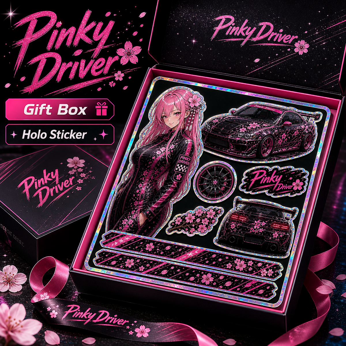 Pinky Driver Premium Gift Box sticker set hero