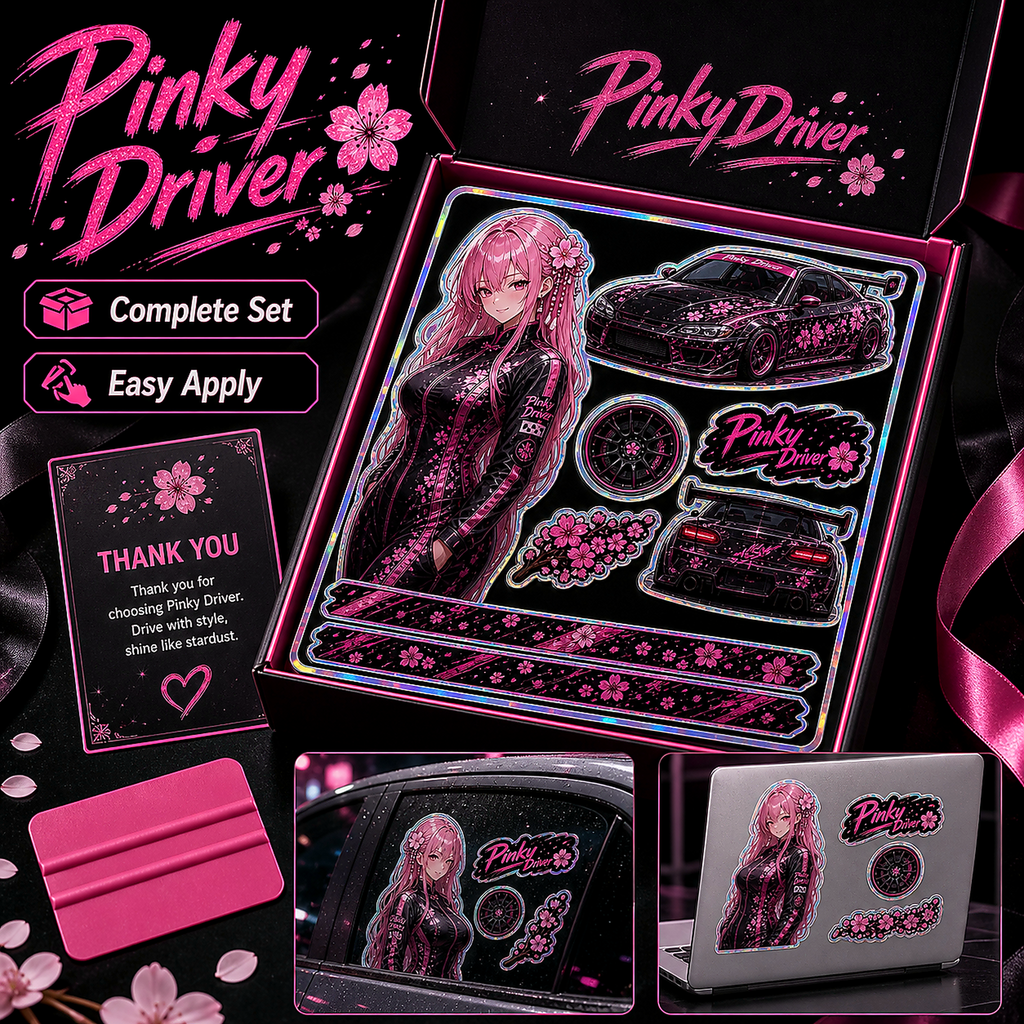 Pinky Driver Premium Gift Box sticker set application view