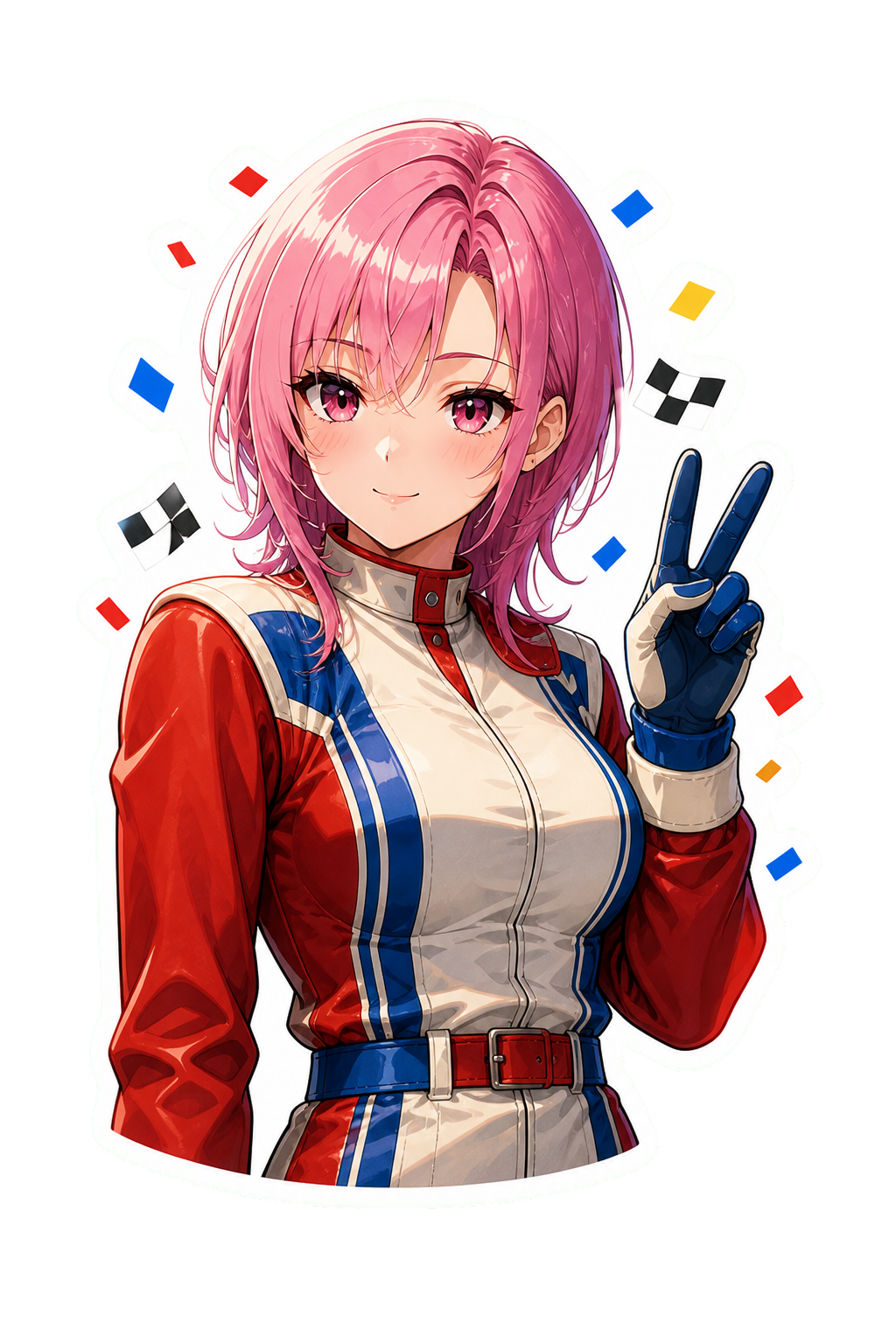 Racing champion victory portrait sticker