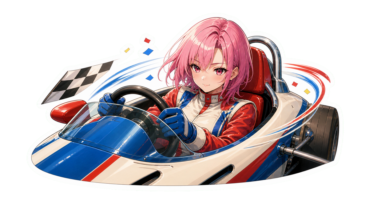 Racing driver cockpit finish sticker