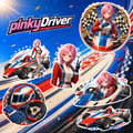 Pinky Driver Racing Champion 6-piece sticker set main image