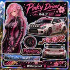 Pinky Driver Rally Outdoor sticker set hero