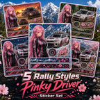 Pinky Driver Rally Outdoor sticker set bundle view