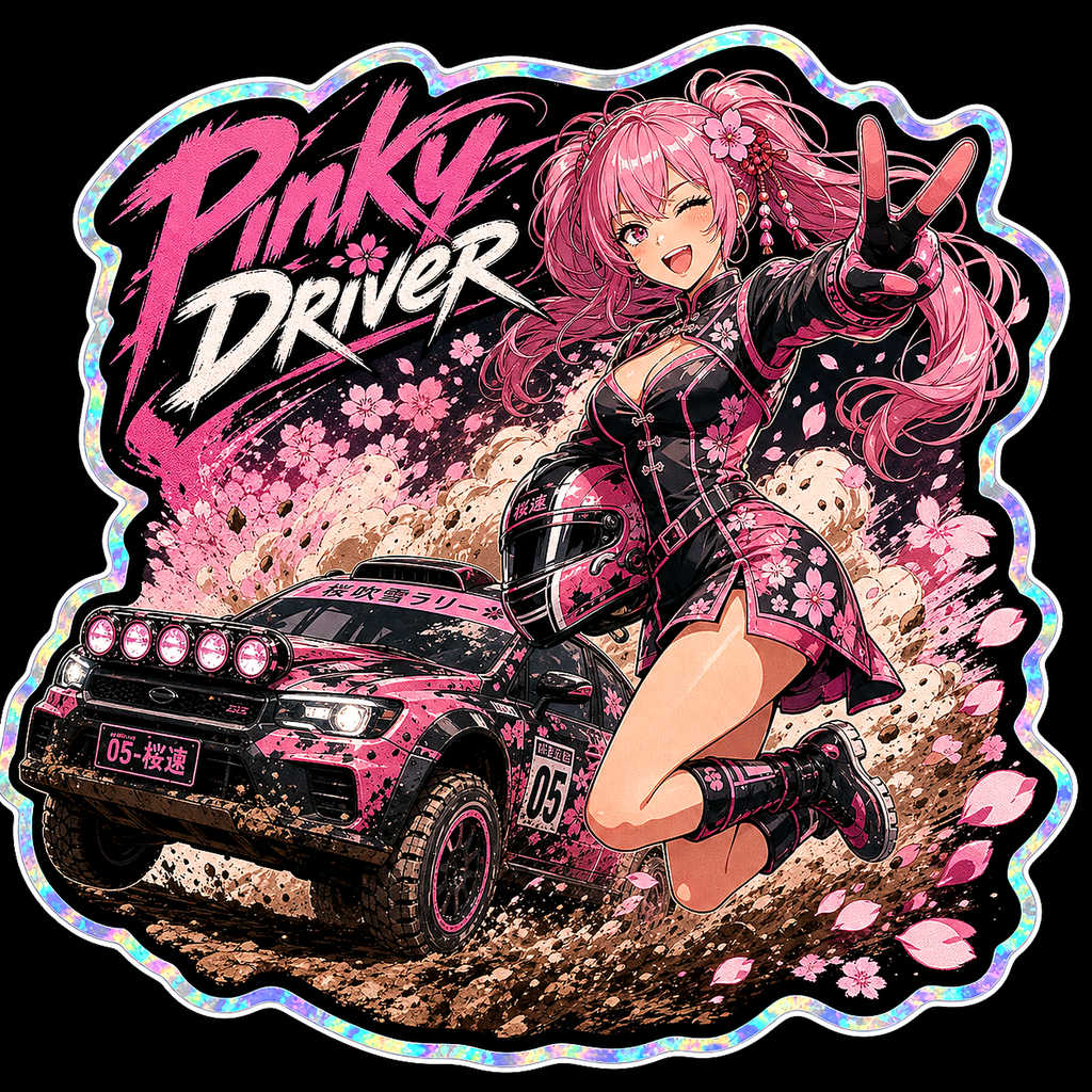 Pinky Driver Rally Outdoor Sticker Set additional high-resolution decal artwork