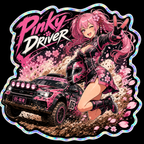 Pinky Driver Rally Outdoor Sticker Set additional high-resolution decal artwork