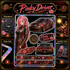 Pinky Driver Red Gold Racing sticker set feature detail