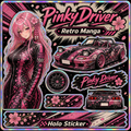 Pinky Driver Retro Manga sticker set hero