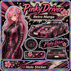 Pinky Driver Retro Manga sticker set hero