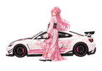 Sakura kimono driver lookback car door sticker