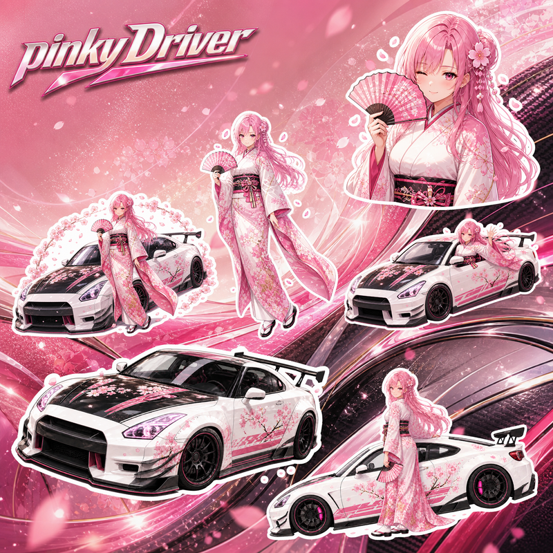Pinky Driver Sakura Kimono Driver 6-piece sticker set main image