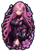 Sakura night driver portrait sticker