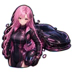 Black and pink widebody launch car sticker