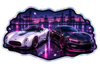 Twin car mechanical harbor emblem sticker
