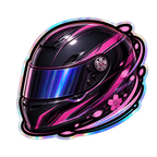 Iridescent black pink racing helmet sticker
