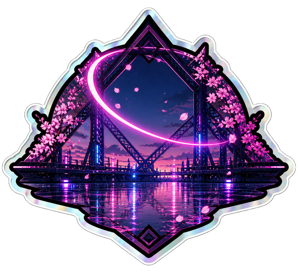 Sakura harbor night crest sticker
