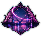 Sakura harbor night crest sticker