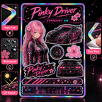 Pinky Driver Stardust Holo sticker set feature detail