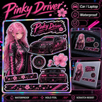 Pinky Driver Stardust Holo sticker set application view