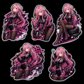 Pinky Driver Pit Crew Racing Pose Sticker Set complete five-pose sticker sheet