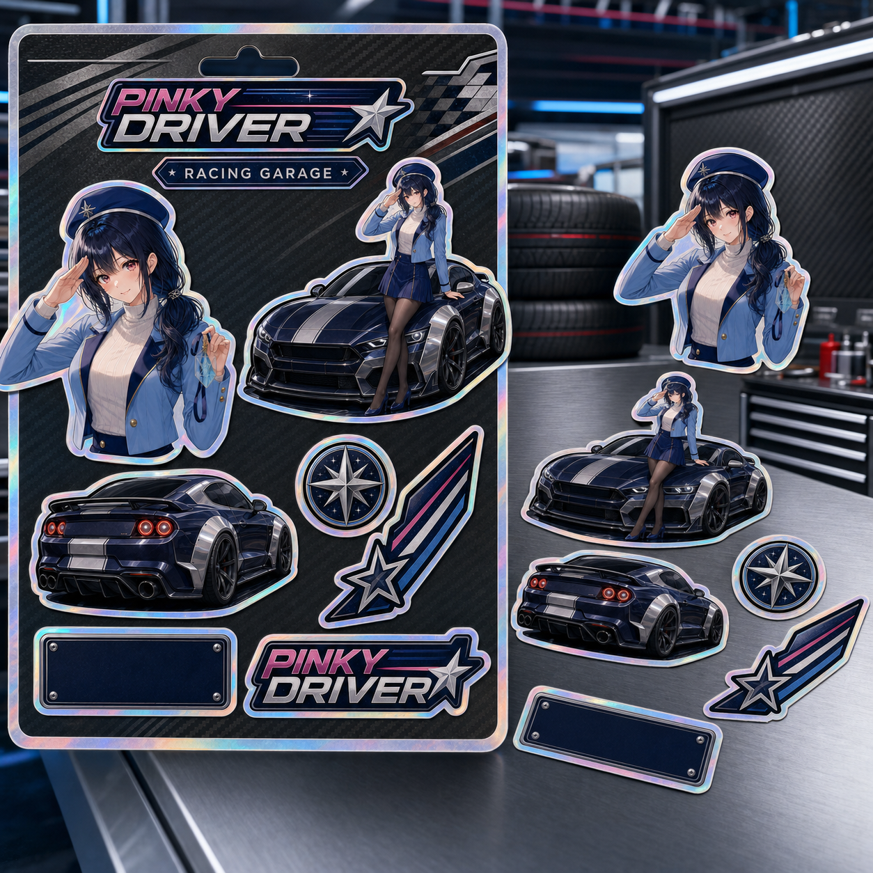 Pinky Driver Blue Racing Garage Style Pack product view 2