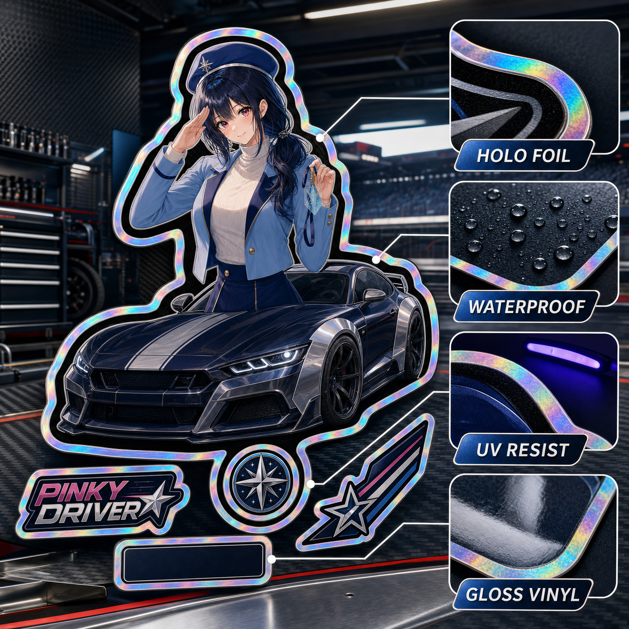 Pinky Driver Blue Racing Garage Style Pack product view 3