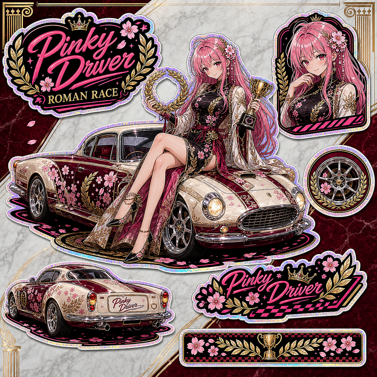 Pinky Driver Roman Laurel GT Sticker Set product view 1