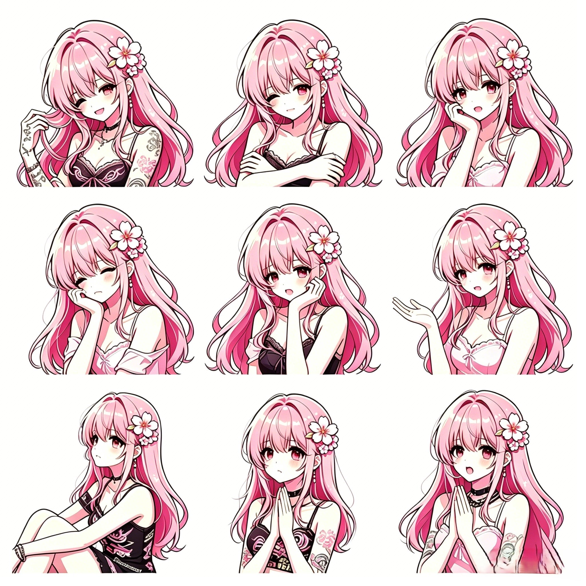A Pinky Driver pink anime sticker set